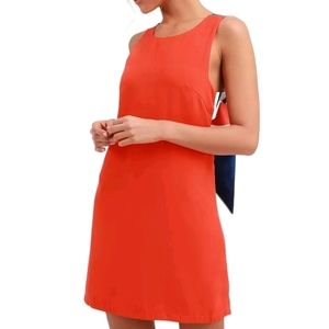 Lulu’s Joyful Red Orange Striped Tie Back Mini Dress Sz M